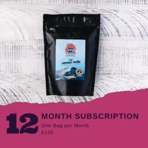 Mhor Coffee - coffee subscriptions, coffee subscription, 1 bag of coffee per month, 12 month subscription